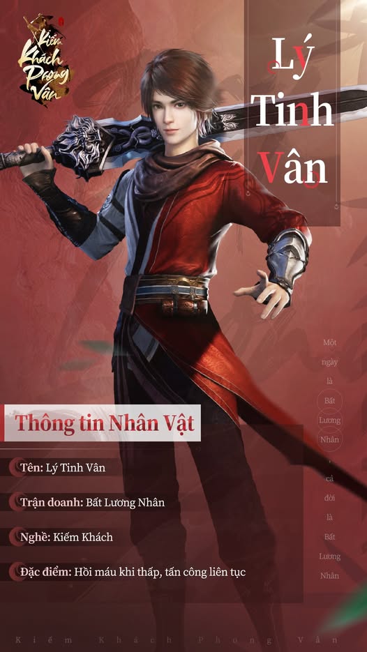  LÍ LỊCH NHÂN VẬT:  LÝ TINH VÂN