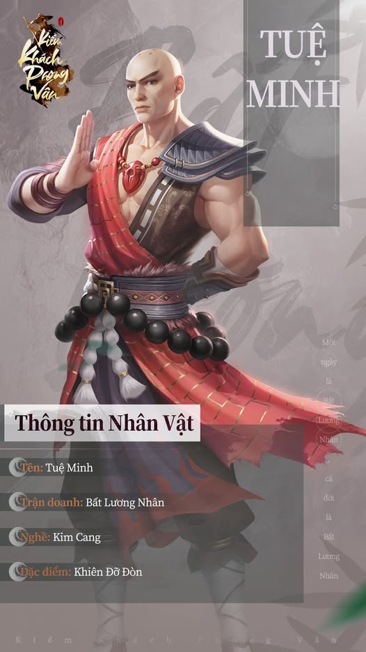  LÍ LỊCH NHÂN VẬT - TUỆ MINH